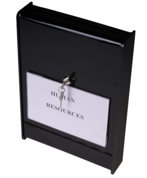 Acrylic Ballot Box for Wall Mount Use, 8.5 x 5.5 Sign Holder, Locking - Black
