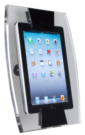 Acrylic iPad Wall Mount with Tilting Bracket - Clear