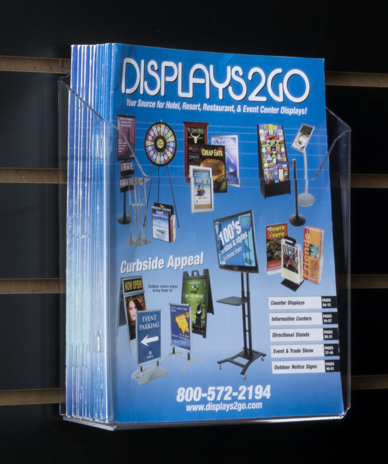 Acrylic Literature Pocket for Slatwall, 8.5 x 11 Magazines - Clear