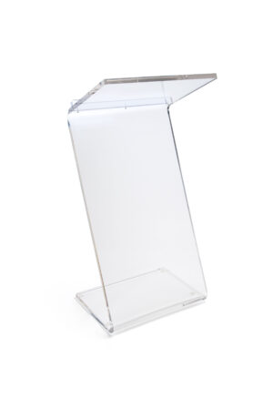 Acrylic Podium for Floor, Z-Shape Design, Reading Lip, Ships Fully Assembled – Clear