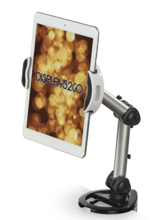 Adjustable iPad Holder w/ Table Clamp u0026 Wall Mount Base, Rotating u0026 Tilting - Silver
