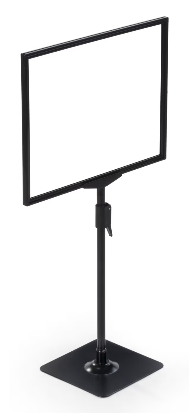 Countertop/Floor-Standing Sign Holder, Top Insert, Height Adjustable - Black - Image 3