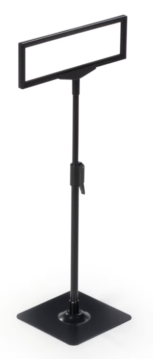 Countertop/Floor-Standing Sign Holder, Top Insert, Height Adjustable - Black