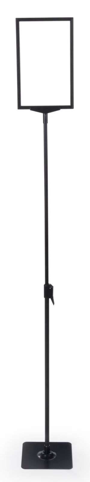 Countertop/Floor-Standing Sign Holder, Top Insert, Height Adjustable - Black