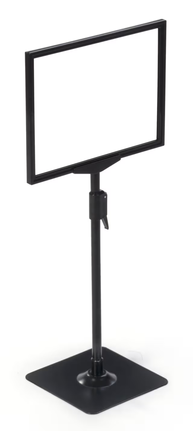 Countertop/Floor-Standing Sign Holder, Top Insert, Height Adjustable - Black - Image 4