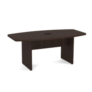 Boat Shaped Conference Table with Slab Base
