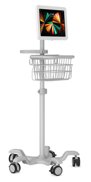 BOSSTAB iPad Medical Cart with Locking Enclosure, Basket, Locking Wheels