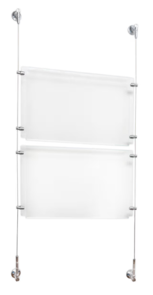 Sign Holders with Wall Mount Cable - Clear