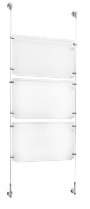 Sign Holders with Wall Mount Cable - Clear