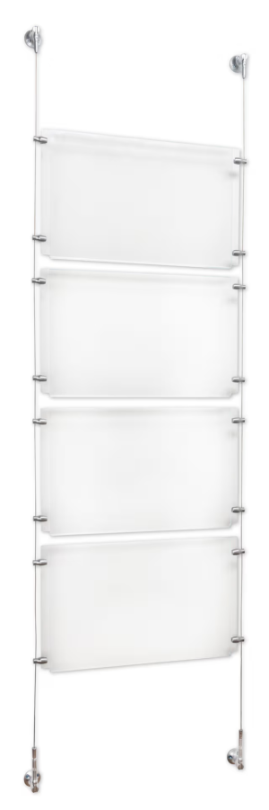 Sign Holders with Wall Mount Cable - Clear