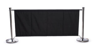 Café Barrier System w/ 13 Banners u0026 14 Stanchions - Black