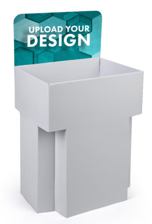 Cardboard Dump Bin for Floor, Custom Printed Removable Header - Multiple Colors