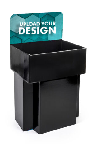 Cardboard Dump Bin for Floor, Custom Printed Removable Header - Multiple Colors