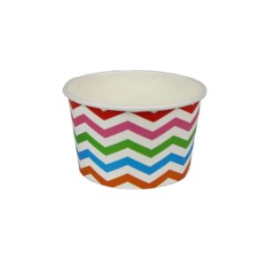 20 oz Chevron Rainbow Cold/Hot Paper Food Container - 600/Case