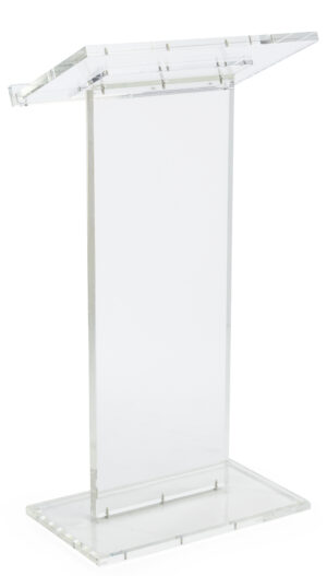 Clear Acrylic Lectern, Floor Standing w/ Large Reading Surface