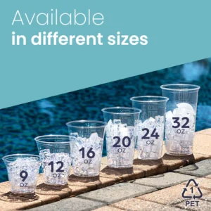 20 oz Clear PET Plastic Cold Cup (98mm) - 1 case (1000 piece)