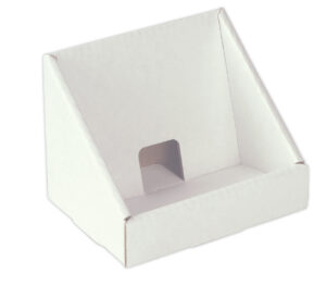 Countertop Cardboard Display, Single Tier, Holds Up to 7 CDs - White