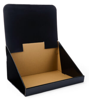 Countertop Cardboard Display, Single Tier, Removable Header - Black