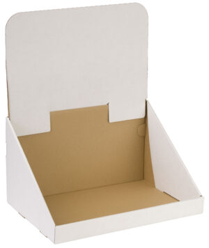 Countertop Cardboard Display, Single Tier, Removable Header - White