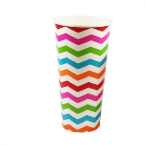 22 oz Chevron Print Rainbow Paper Cold Cup - 1 case (1000 piece)