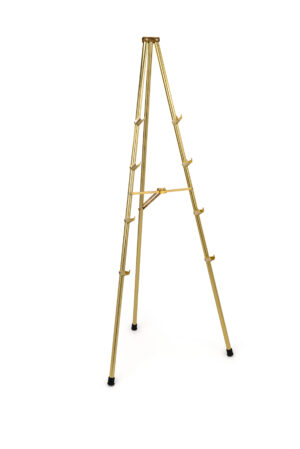 Display Easel for Floor, Tripod Design, 4 Set Display Heights, 6 Feet - Gold