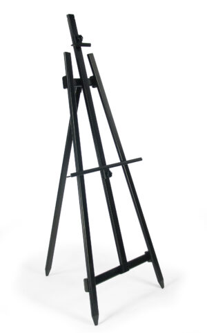Display Easel for Floor with Adjustable Top and Bottom Bars - Black