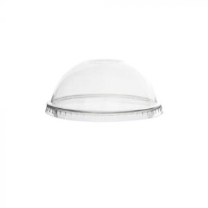 95mm No Hole Clear Plastic Dome Lid For PET Cups - 1000/Case