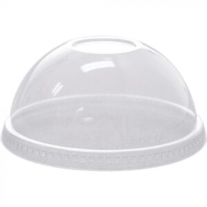 12-24 oz Clear Plastic Dome Lid With No Hole For PET Cups (98mm) - 1 case (1000 piece)