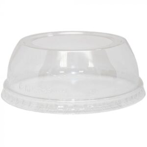 2" Hole Wide12-24 oz Clear Plastic Dome Lid With  For Plastic Cups (98mm) - 1 case (1000 piece)