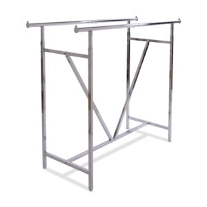 Double Rail Clothing Rack with Round Tubing, Adjustable Height