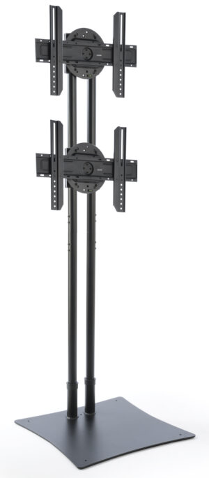 Dual TV Stand with Two Rotating Brackets Fits Monitors 32” – 70” - Black