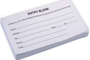 Entry Forms, Pad of 100 Sheets - White