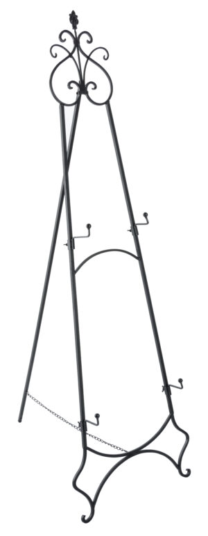 Floor Easel with Decorative Details, 2 Sets of Height Adjustable Pegs – Black