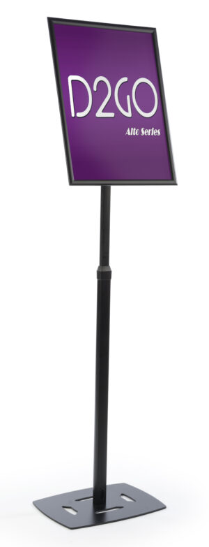 Floor Standing Menu Stand, Snap Open Frame, Adjustable Height