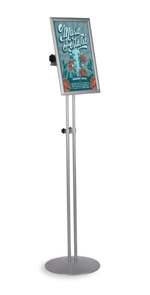 Floor Standing Poster Holder, Angled Tilt Design, Adjustable Height