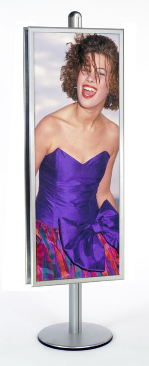 Floor Standing Poster Holder, Snap Open Frames, Double-Sided