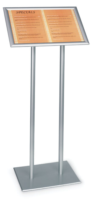 Floor Standing Sign Holder, Menu Stand, Snap Open, Protective Lens