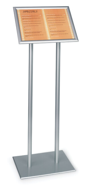 Floor Standing Sign Holder, Menu Stand, Snap Open, Protective Lens