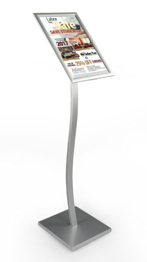 Floor Standing Sign Holder, Rotating Snap Frame, Angled Display