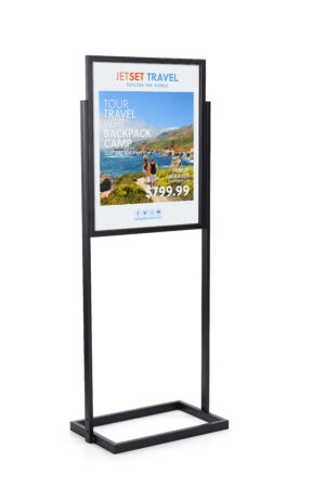 Floor Standing Sign Holder, Top Insert, Double Sided