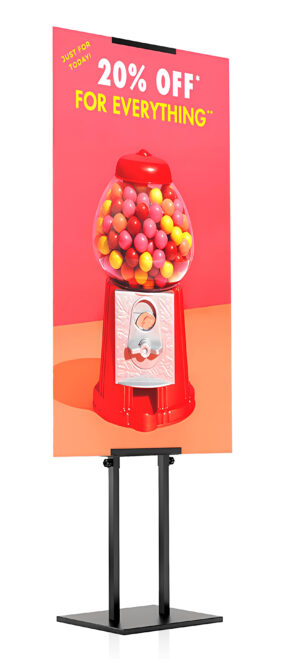 Free Standing Poster Holder with Adjustable Height Positions and Secure Sign Display