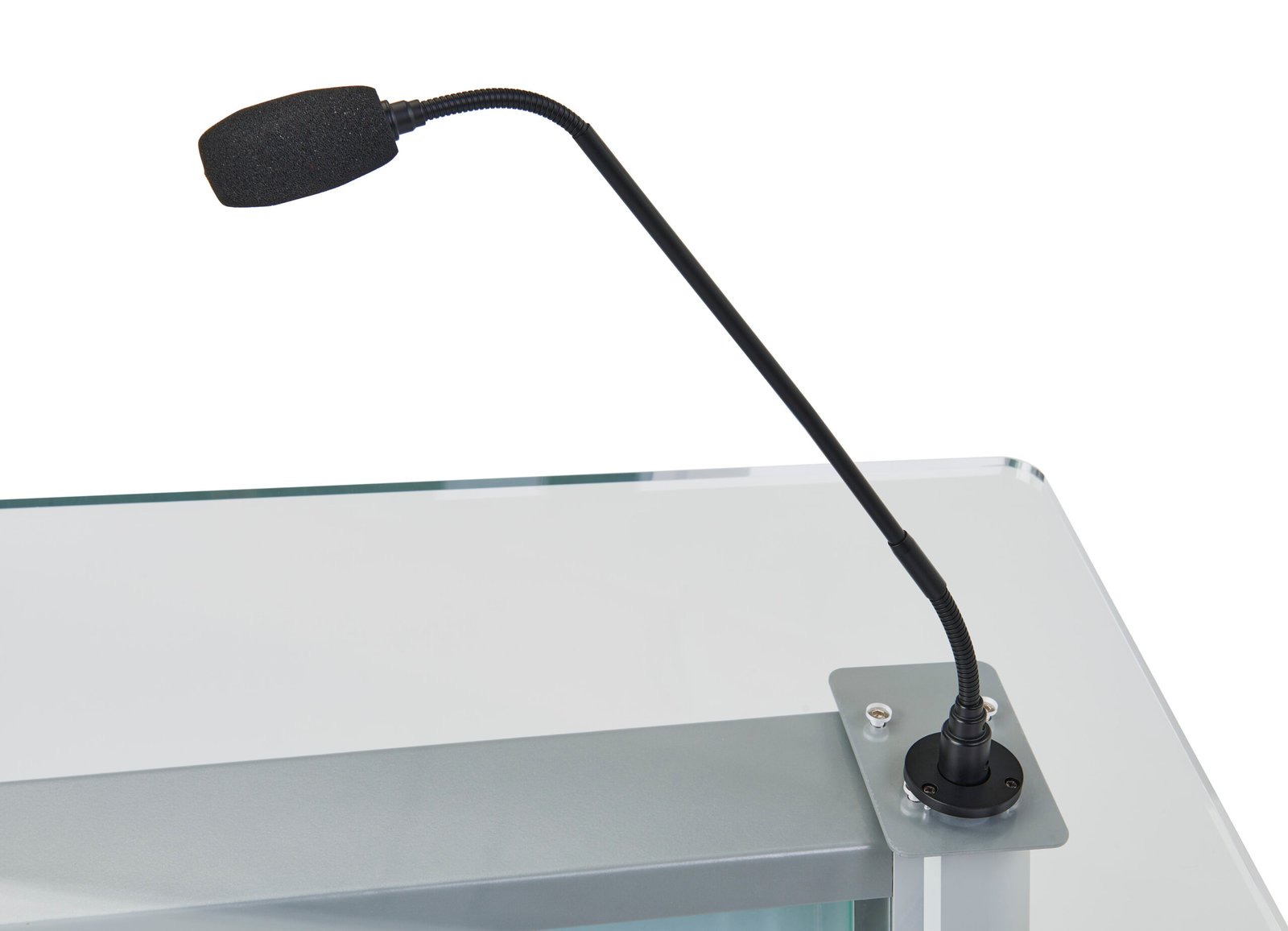 Gooseneck Microphone for LDLECT Podiums, Metal and Steel - Black