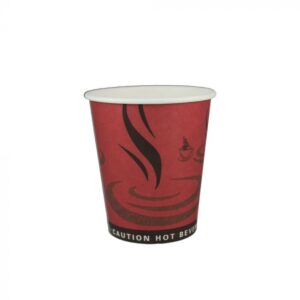 8 oz Red Print Single Wall Paper Hot Cup - 1 case (1000 piece)