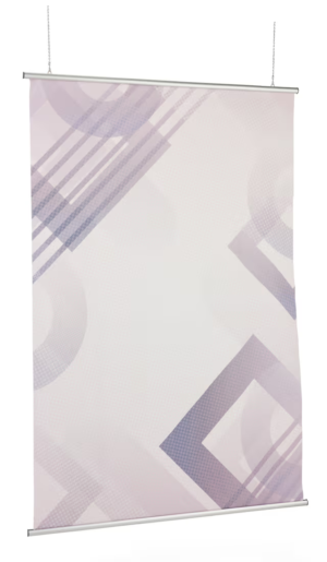 Semi-Transparent Banner w/ Aluminum Snap Rails, Ceiling Hanging - Custom Printed