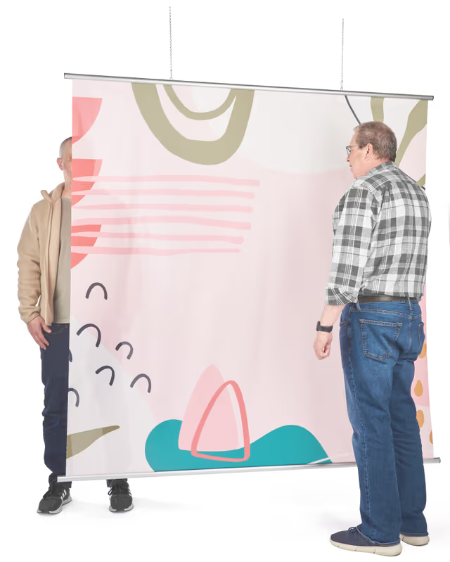 Semi-Transparent Banner w/ Aluminum Snap Rails, Ceiling Hanging - Custom Printed - Image 6