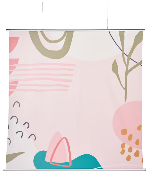 Semi-Transparent Banner w/ Aluminum Snap Rails, Ceiling Hanging - Custom Printed - Image 2