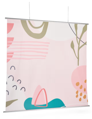 Semi-Transparent Banner w/ Aluminum Snap Rails, Ceiling Hanging - Custom Printed