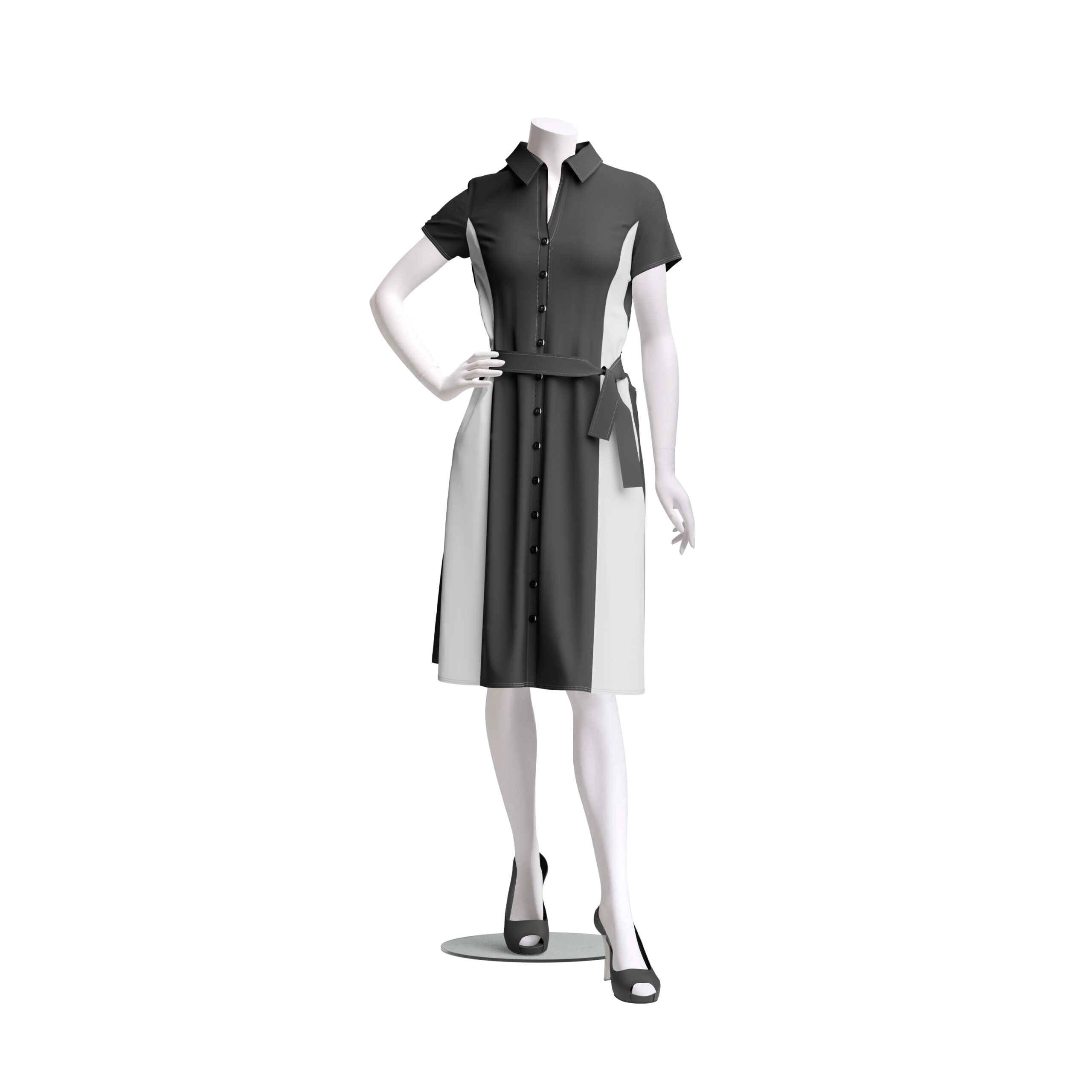 Headless Female Mannequin w/ Glass base, Standing Poses - White