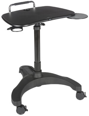Height Adjustable Laptop Stand, Mouse Pad u0026 Cup Holder - Black