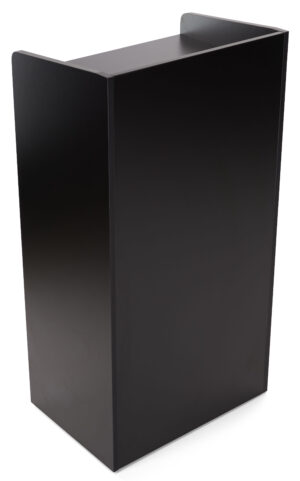Hostess Station with 4 Hidden Wheels, Adjustable Shelf - Black